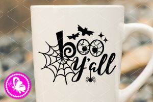 Boo Y'all Halloween Shirt SVG | Spooky Western Sublimation PNG | Country Witchy Cut File for Cricut, Vinyl Decal Design