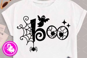 Spooky Boo Halloween SVG | Ghost and Spider Web Cut File | Halloween Digital Download for Cricut & Silhouette