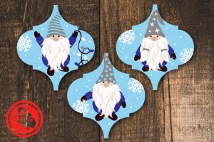 Christmas Gnomes Arabesque Ornament SVG, Winter Gnome Vector