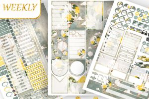 Big Planner Stickers Kit - Floral & Balloon Printable Designs