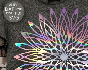 Sharp Geometric Mandala SVG, Starburst Sun DXF, Modern T-Shirt Cut File