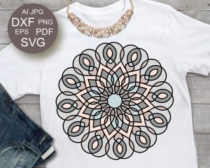 Multi Colored Mandala SVG for Cricut, Layered Line Art DXF, Color Separated Template