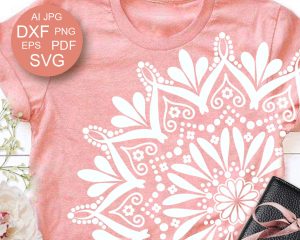 Meditation Mandala SVG DXF PNG, Bold Zentangle Flower, Inspirational Studio Decor