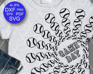 Game Day Mandala SVG DXF PNG, Baseball Team Silhouette, Sports Cushion Design
